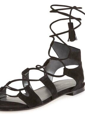 Stuart Weitzman black gladiator sandals NEW SIZE 4 womans